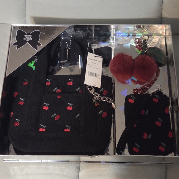 Madden Girl Handbags - Madden Girl Cherry Mini Tote Pouch & Bag Charm Set